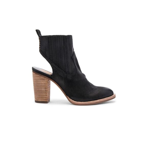 DOLCE VITA Shoes - DOLCE VITA Womens Black Panels Jasper Toe Stacked Heel Leather Booties 10